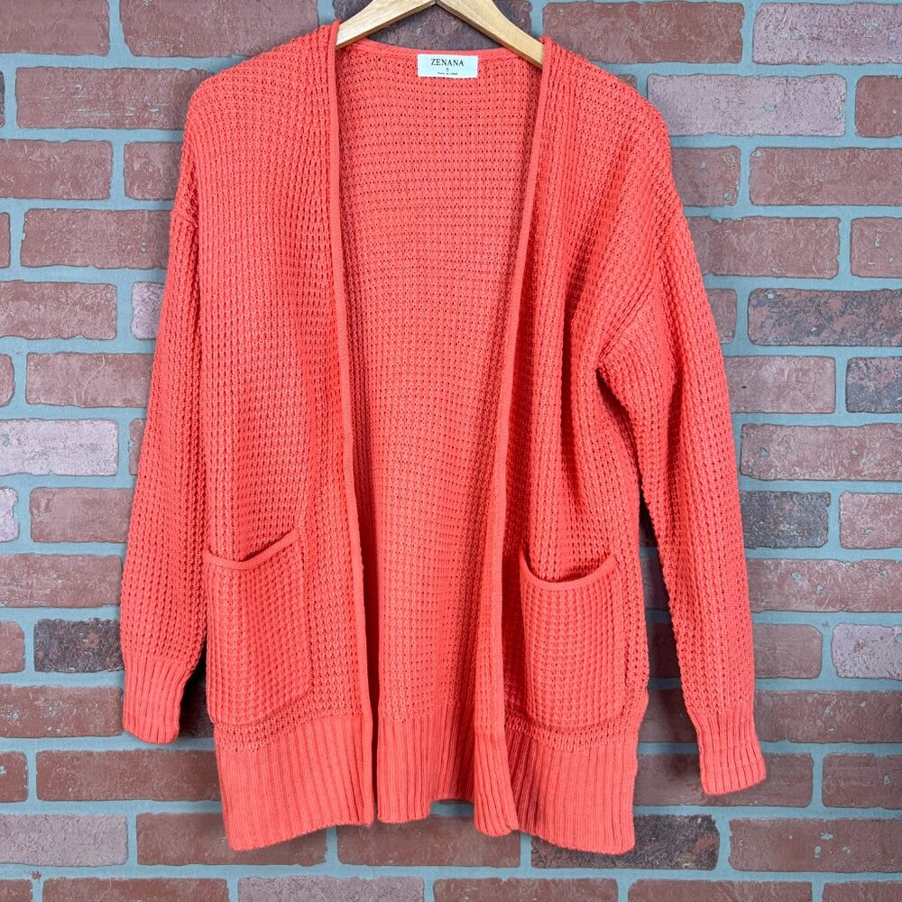 🆕 Zenana Waffle Knit Cardigan - Size Small - Picture 6 of 10